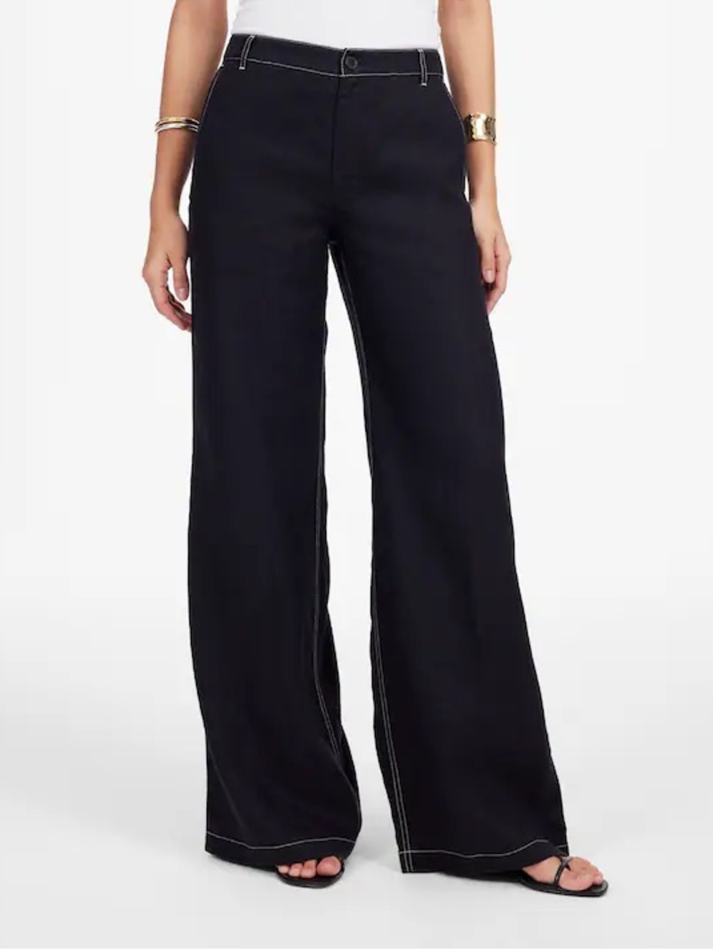 Madewell The Petite Zoe Relaxed Wide Pant in 100% Linen